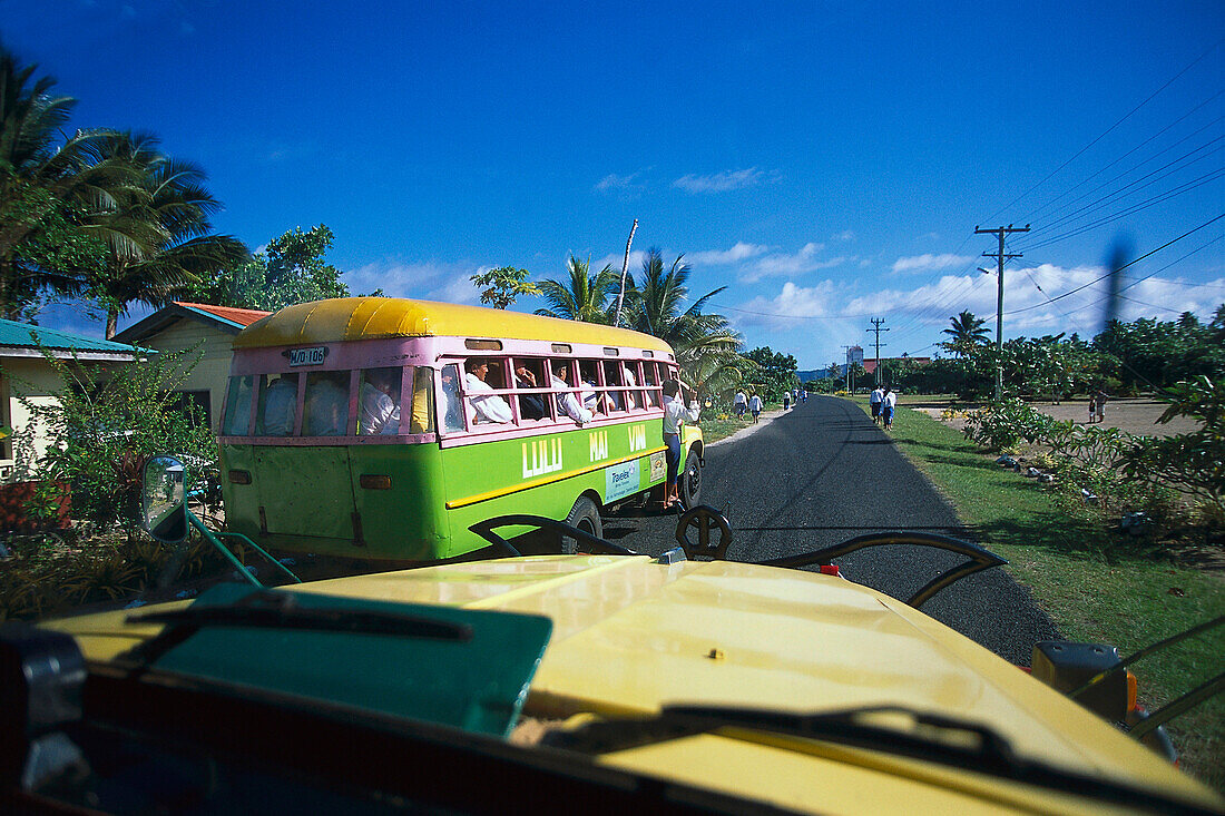 Churchgoers in Bus, Malaela, Upolu Samoa