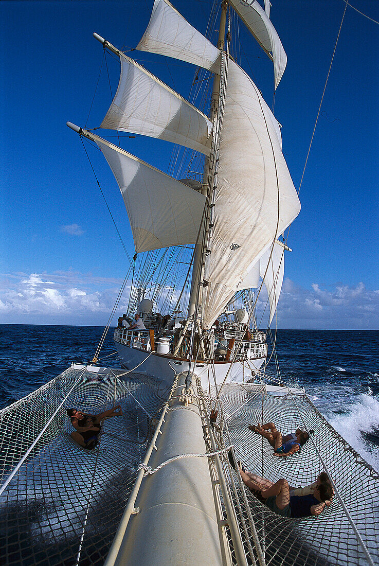 Sailing past St. Kitts, Star Clipper Caribbean