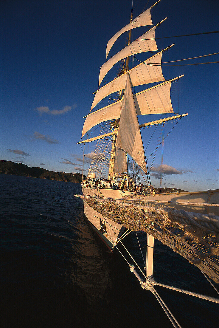 Sunset View from Bowsprit, Star Clipper Caribbean