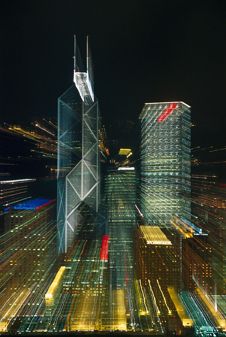 Bank of China Bldg., View from Kowloon Hong Kong