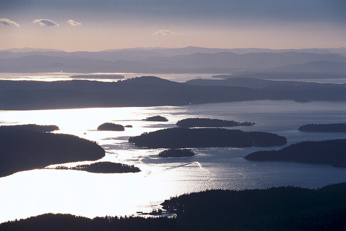 View above Harro Straiz to, Vancouver Isl., San Juan Island Washington, USA