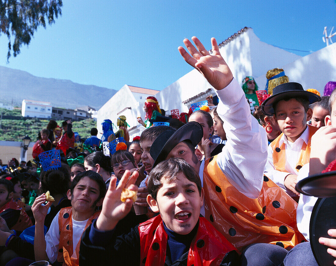 Children celebrate carnival, El Hierro Canary Island