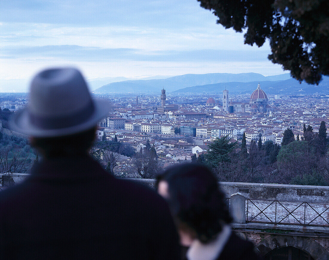 People looking at view, Florence, Tuscany, Italy