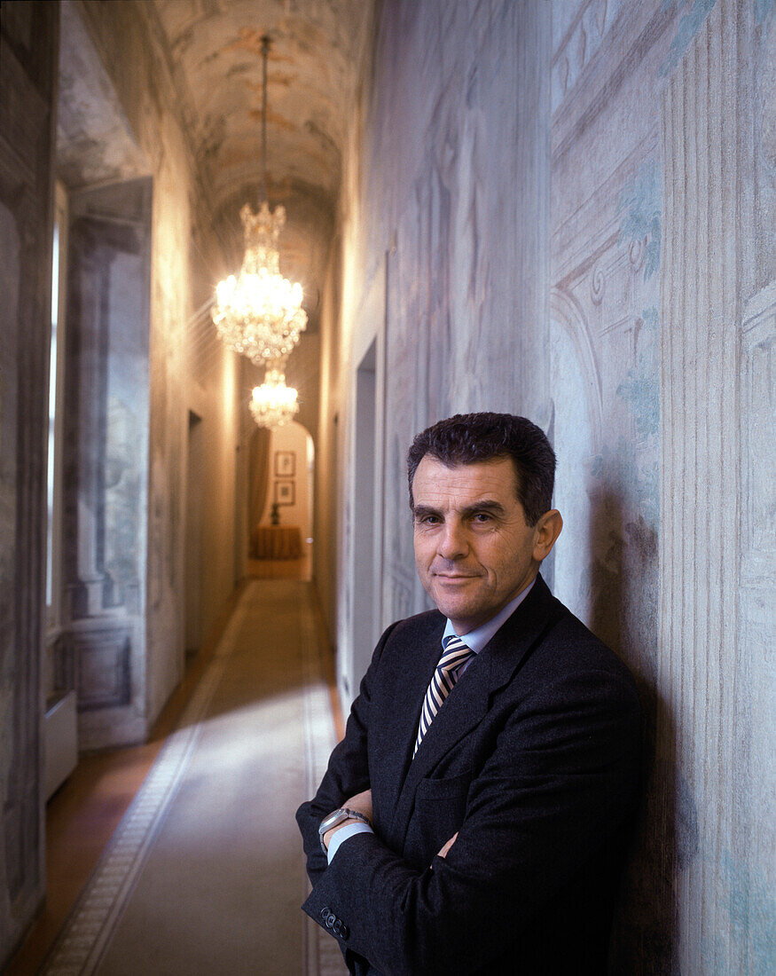 Feruccio Ferragamo, son of Salvatore, CEO, internat. fashion label, Palazzo Spini, Florence, Italy