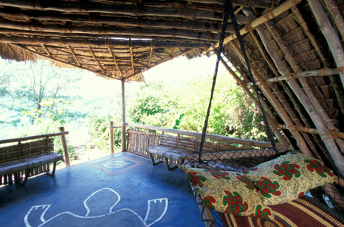 Ökö Bungalow für Gaeste, Eco Architecture, Nature Reserve, Chumbe Island, Sansibar, Tansania