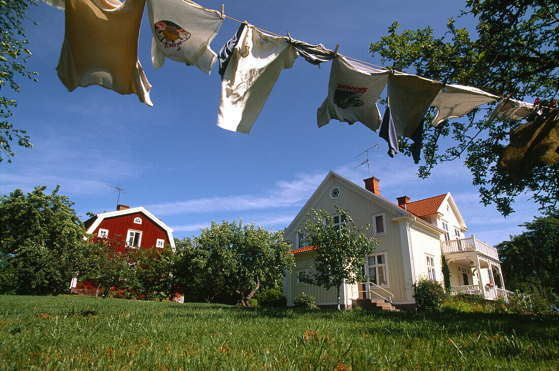 Auf Näs, Geburtshaus von Astrid Lindgren links, Vimmerby, Smaland, Schweden