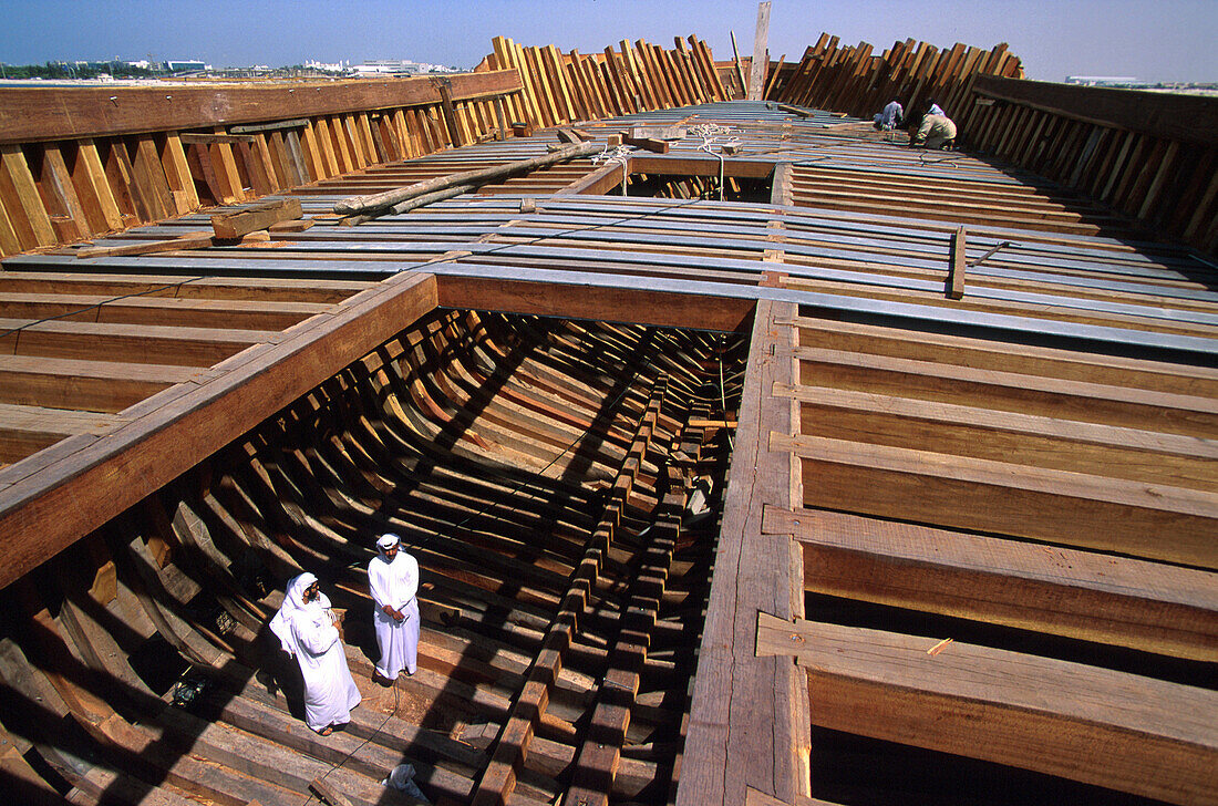 Schiffswerft A.K.B. Factory, bauen, Holz-Dhow trad. Frachtschiff, Dubai, V. A. E.