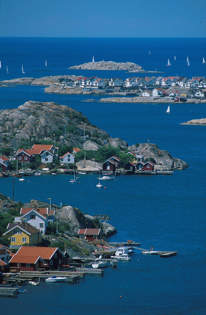Dorf Rönnäng auf Insel Tjörn, Schäreninsel, bei Klädesholmen Bohuslän, Schweden, Europa