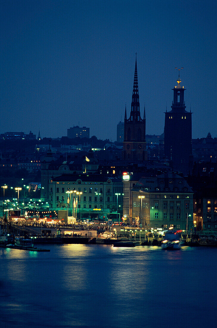 Blick auf Slussen und Gamla Stan, Stockholm Schweden