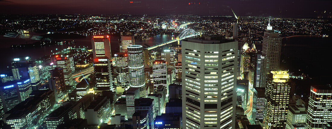 Downtown, Central Business District and Harbour Bridge, Port Jackson Bay, Sydney, New South Wales, Australia