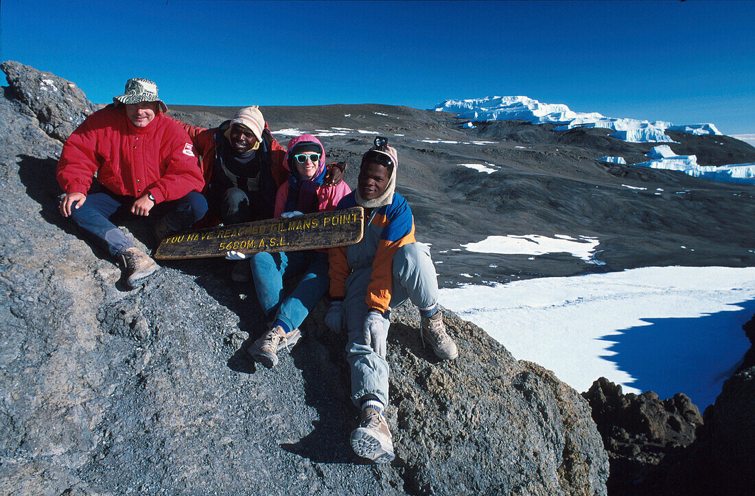 Ulrich, Dixon, Claudia, John, Gilman´s Point, Kilimanjaro Tansania