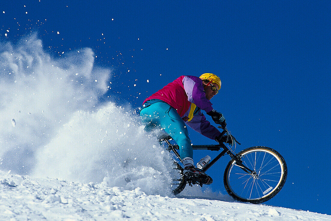 Mountainbike, Winter, Kurven Drifts