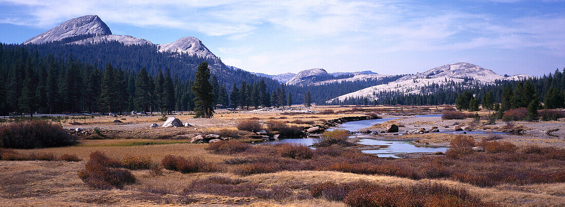 Einsame Landschaft mit Fluss, Yosemite Nationalpark, Kalifornien, USA