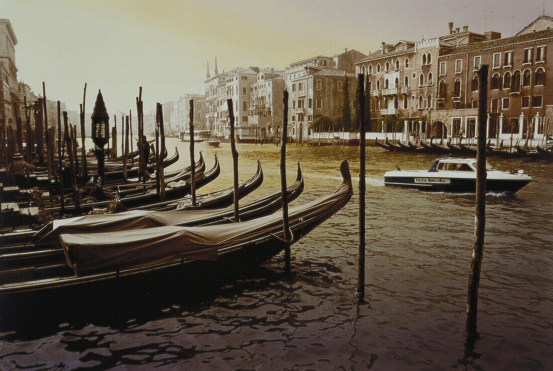 Donna Leon, Endstation Venedig, Polizeiboot, Canale Grande, Venedig, Italien