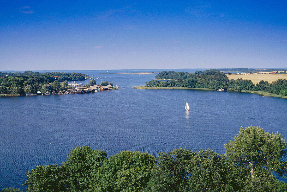 View over lake Mueritz, Mecklenburg Lake District, Mecklenburgische Seenplatte, Mecklenburg-Vorpommern, Germany