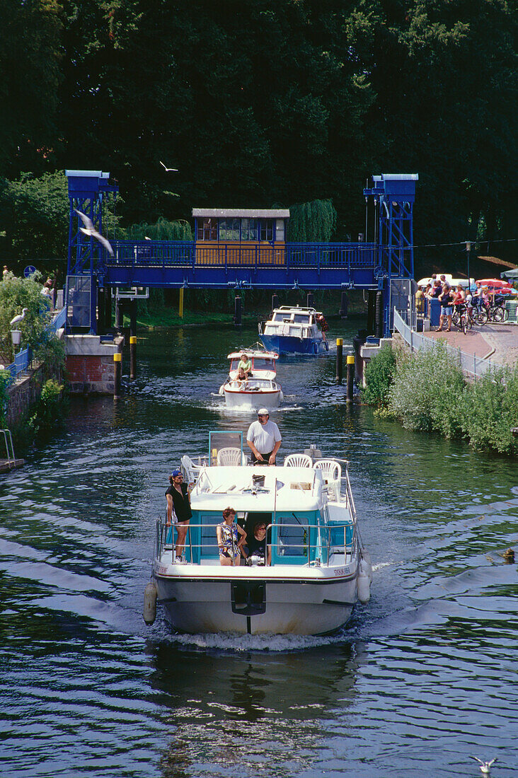 Hubbrücke , Plau am See, Mecklenburgische Seenplatte Meck.-Vorpommern, Deutschland