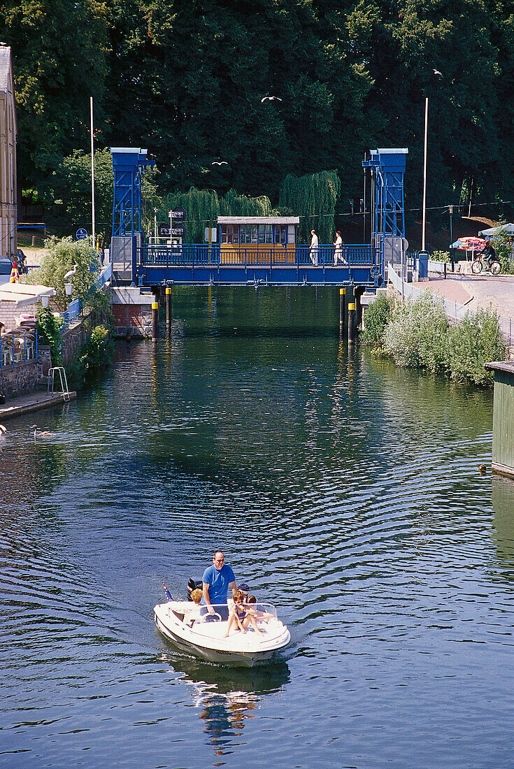 Hubbruecke, Plau am See, Mecklenburgische Seenplatte Meck.-Vorpommern, Deutschland