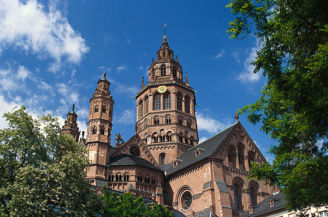 View of Mainz Cathedral, Mainz, Rheinland-Pfalz, Germany