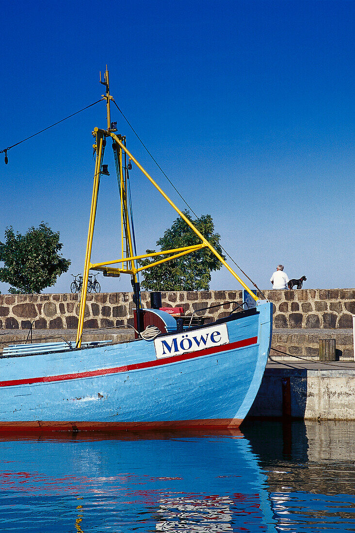 Fishing boat at Sassnitz harbor, Ruegen, Mecklenburg-Western Pomerania, Germany, Baltic Sea