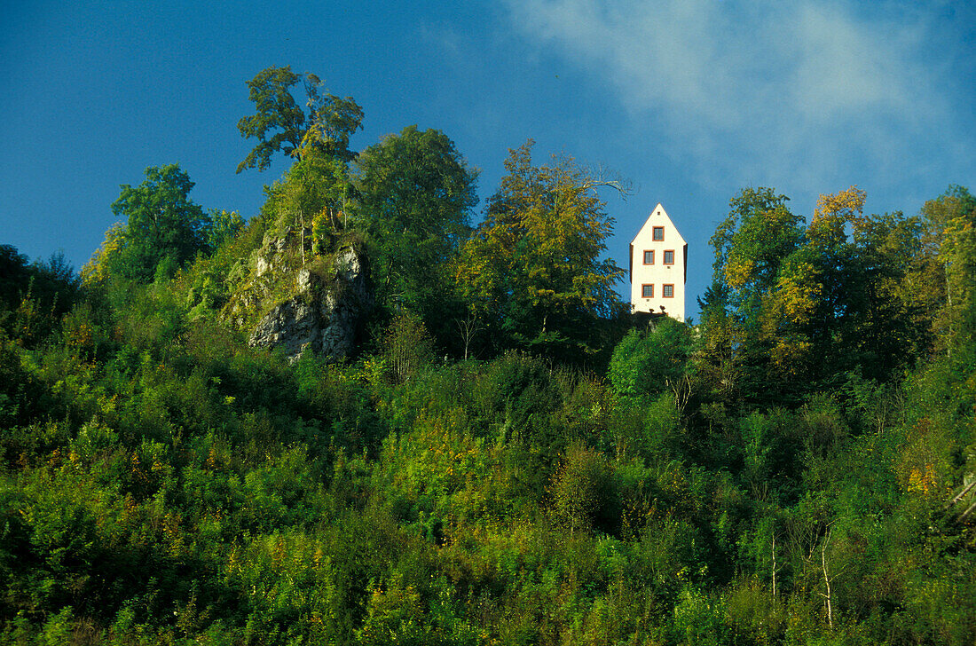 Inhabitated tower, Burggaillenreuth, Fränkische Schweiz, Franconia Bavaria, Germany