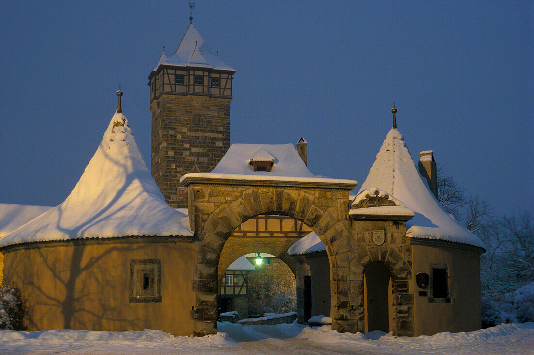 City gate, Roder gate at Rothenburg, Franconia, Bavaria, Germany