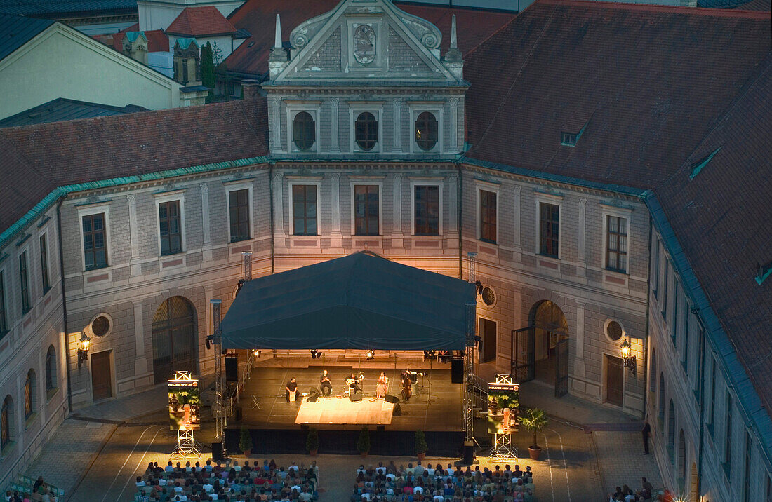 Open Air Concert, Brunnenhof, Residenz, former royal Residence, Munich, Bavaria, Germany