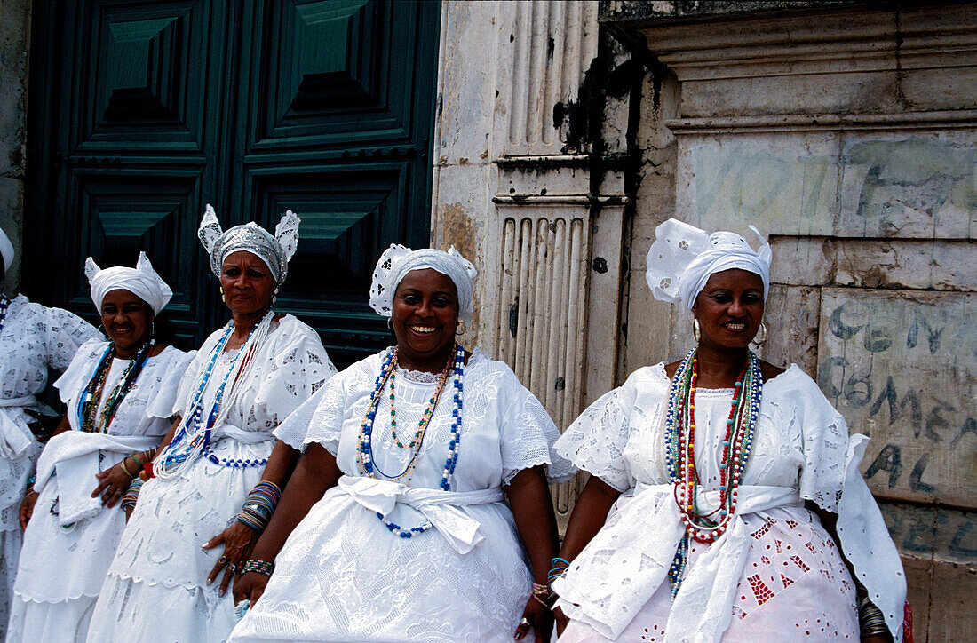 Women wearing traditional clothing, Salvador de Bahia, Brazil