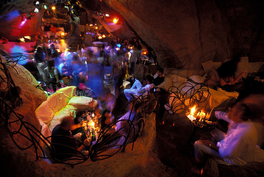 People dancing in a discotheque, Baia Sardinia, Costa Smeralda, Gallura, Sardinia, Italy