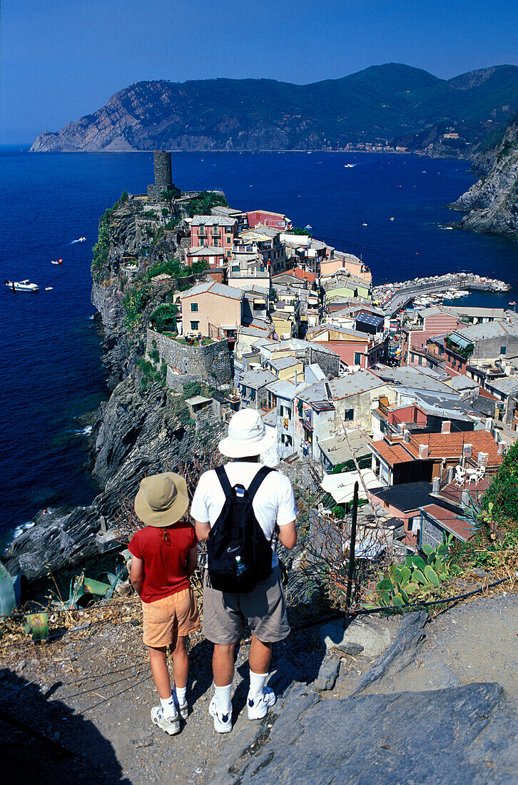 Aussicht auf Vernazza, Cinque Terre Ligurien, Italien