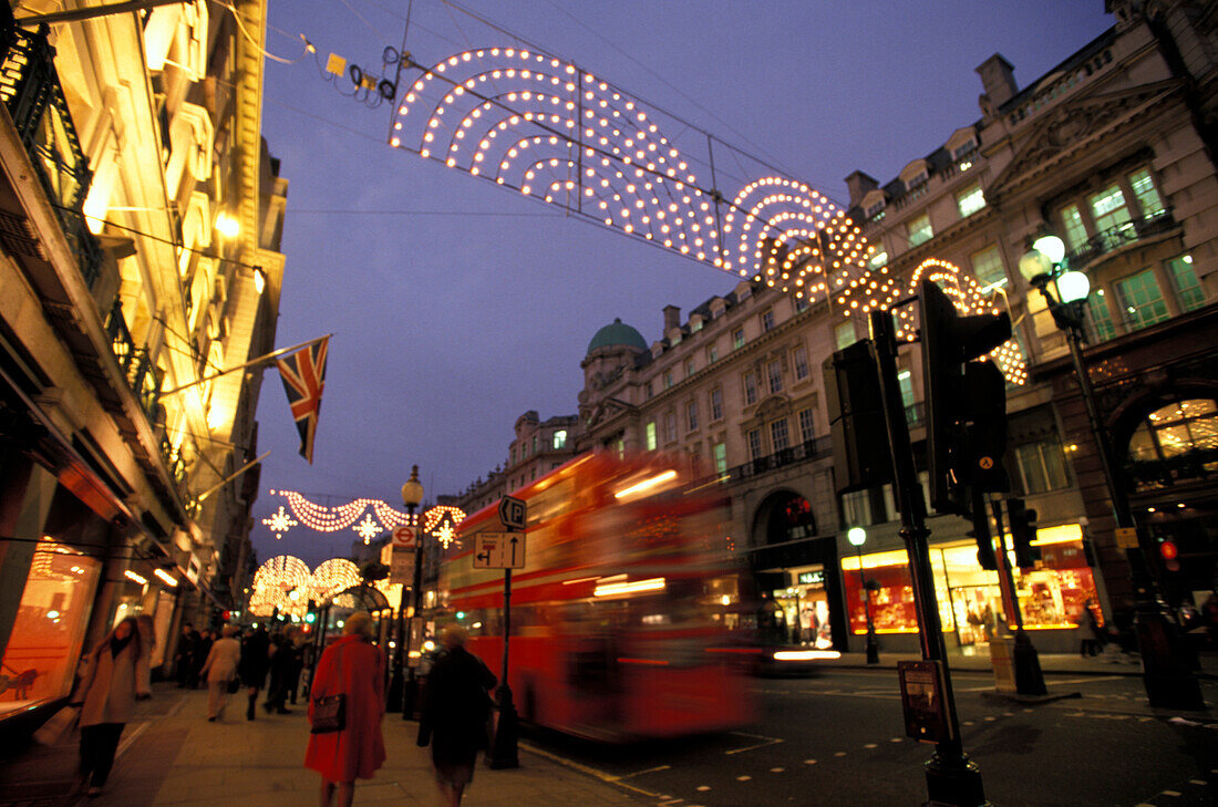 Christmas Shopping, Regent Street, London England