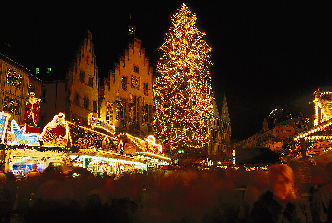 Weihnachtsmarkt, Roemerberg, Frankfurt am Main Deutschland