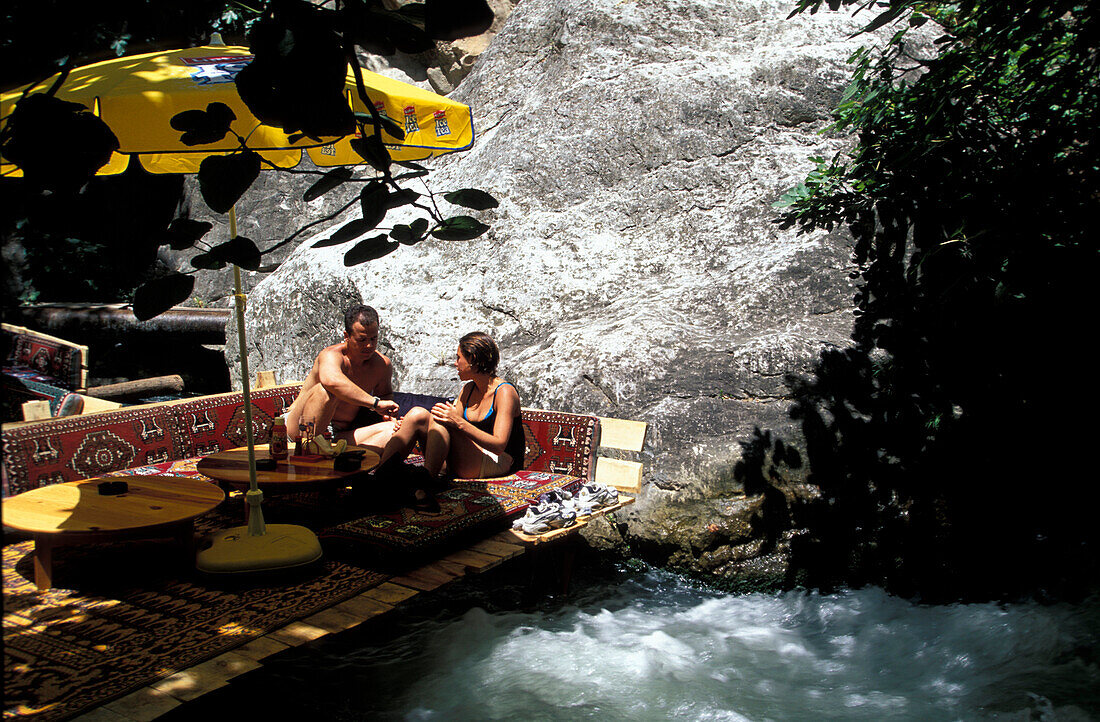 Saklikent Restaurant over a river, near Fethiye, Aegaen Sea Turkey