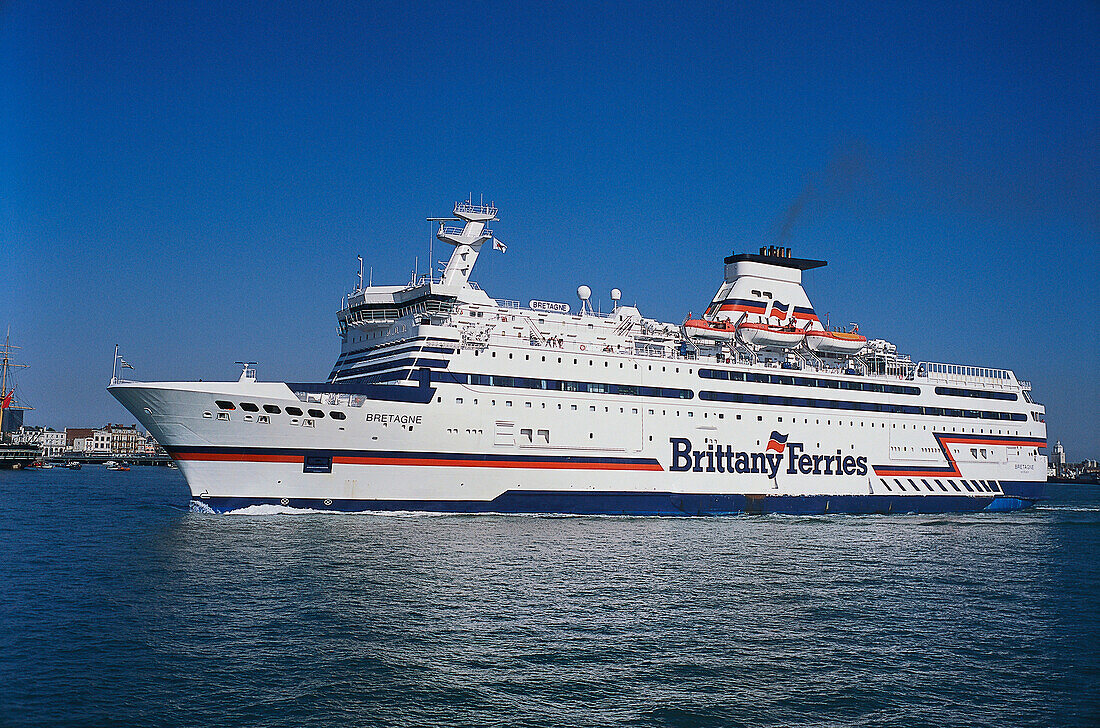 Brittany Ferries Bretagne, Portsmouth Harbour, Portsmouth Hampshire, England