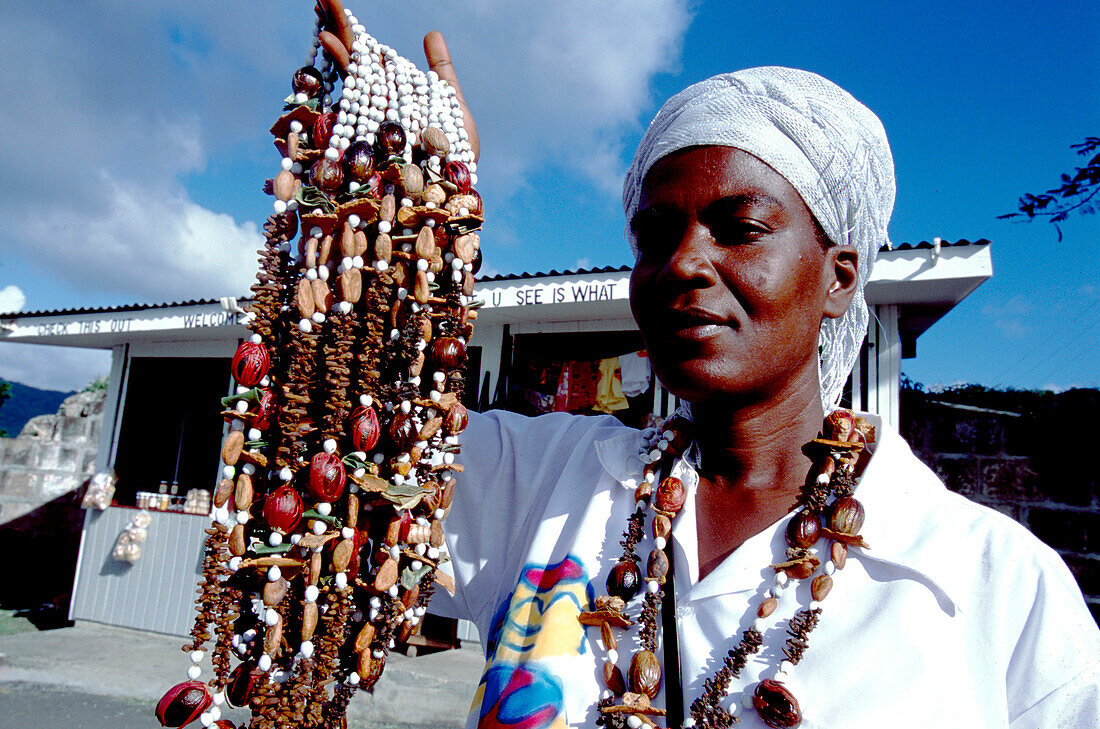 Woman with Spice Necklaces, St. George´s, Grenada Caribbean