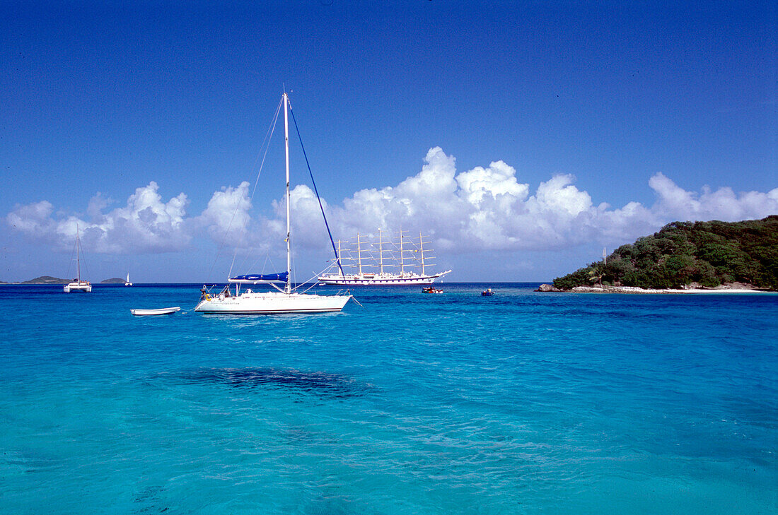 Royal Clipper Sailing Ship, Tobago Cays, St. Vincent and The Grenadines, Caribbean