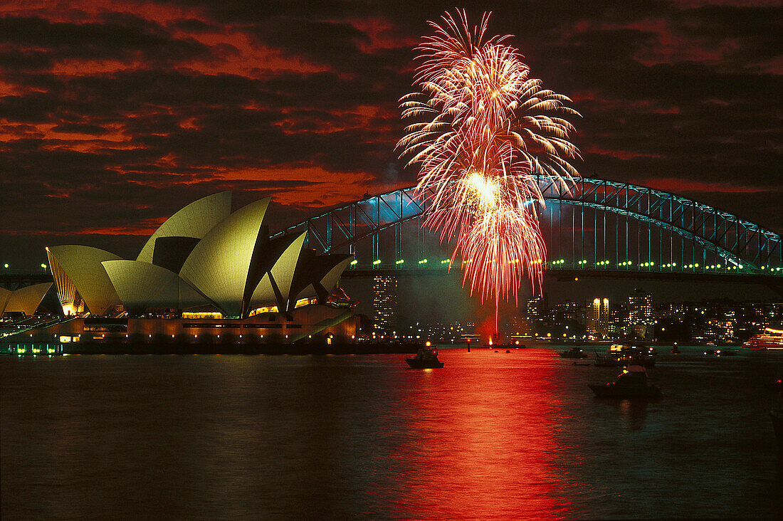 Sydney Opera House and Harbour Bridge, Sydney, NSW, Australia