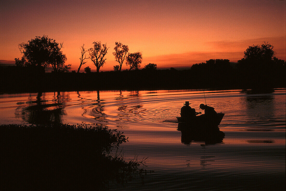 Sunset Fishing, Yellow Water, Wetlands, Kakadu NP NT, Australia