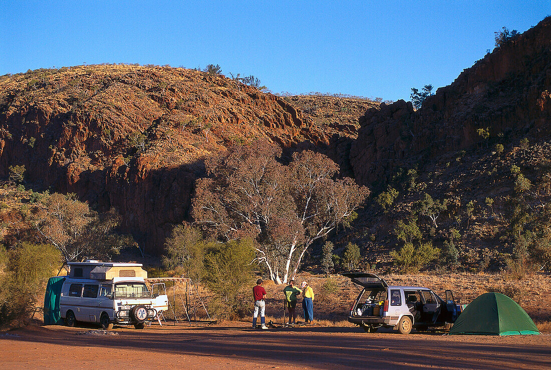 Campground at Glen Helen Gorge, West MacDonnell NP NT, Australia