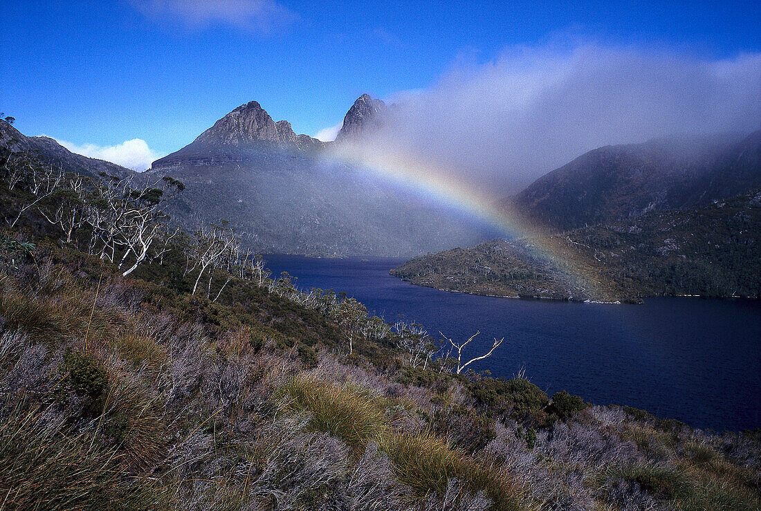 Rainbow over Dove Lake, Cradle Mountain NP Tasmania, Australia
