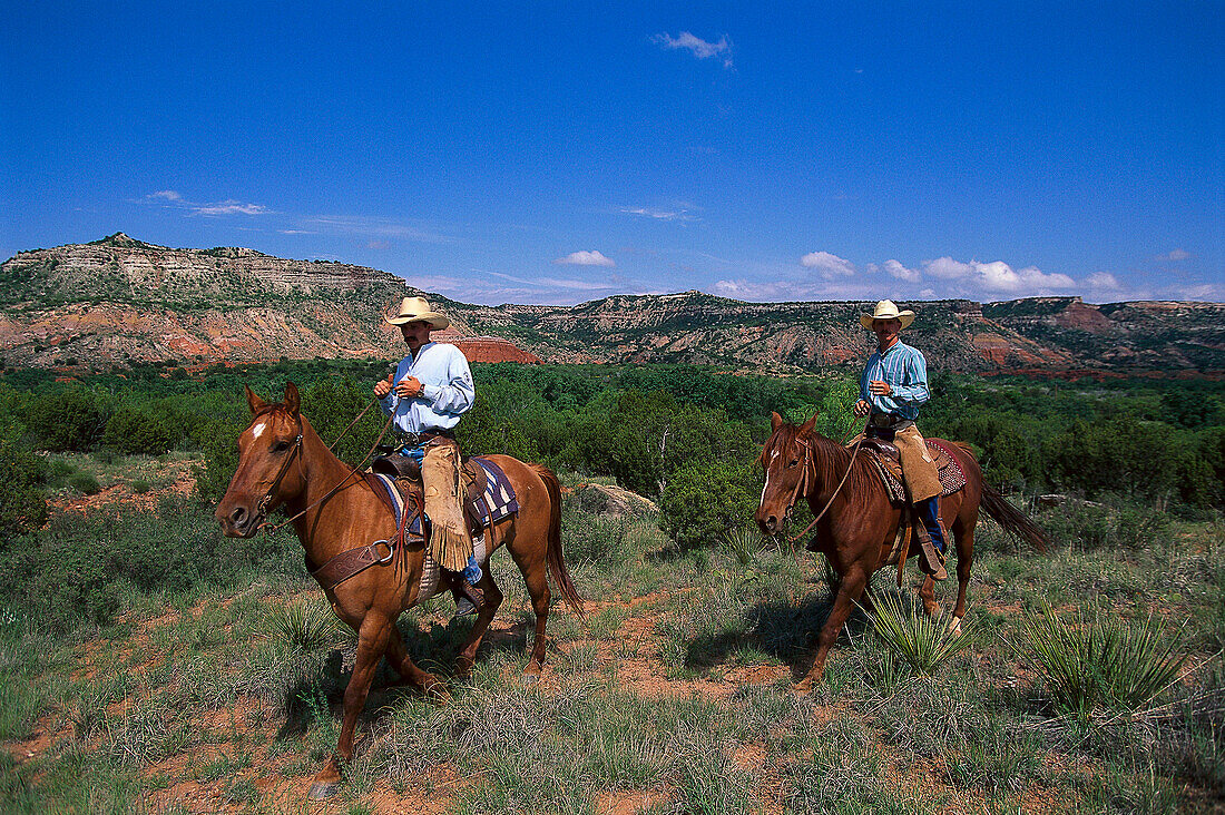 Cowboys on Horses, Palo Duro Canyon State Park-Texas, USA