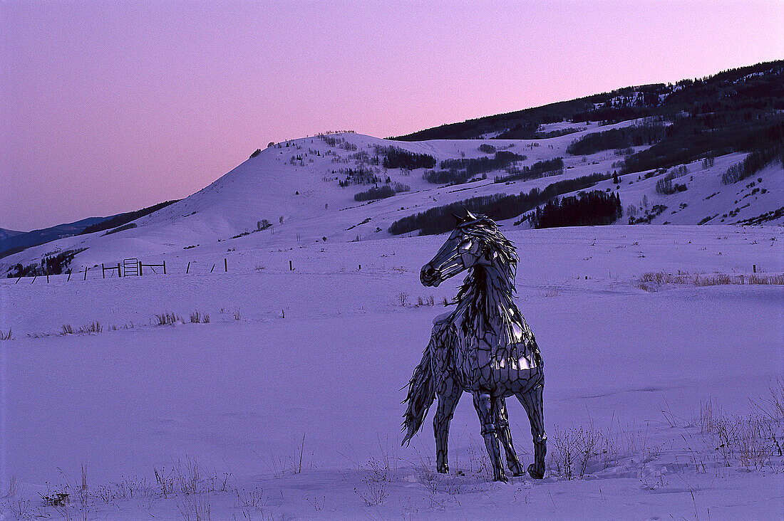 Running Stallion Sculpture, Crested Butte , Colorado USA
