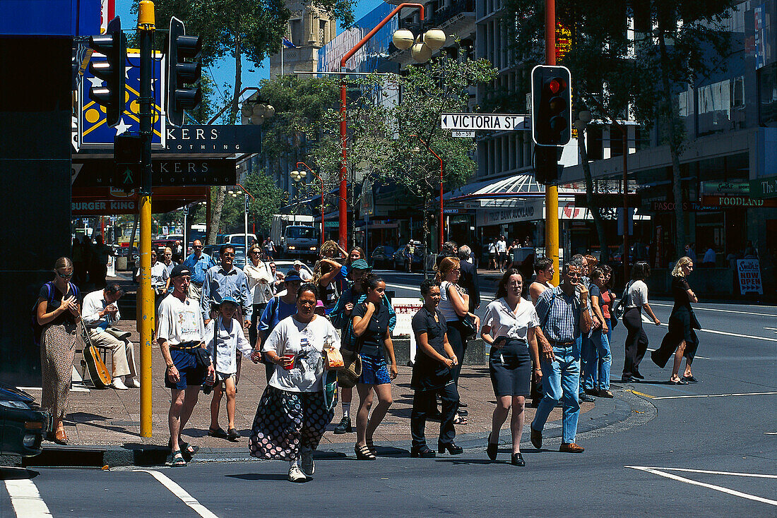 Pedestrian Crossing, Vicoria Street, Queen Street Auckland, New Zealand