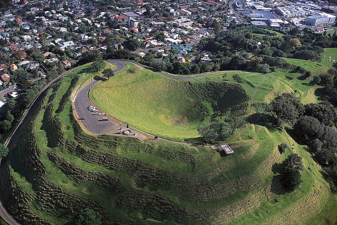 Aerial Photo, Mt. Eden Crater Auckland, New Zealand