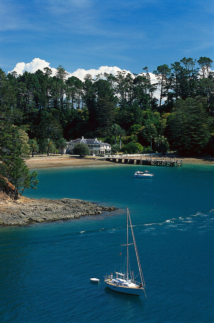 Mansion House & Yacht, Kawau Insel, Hauraki Gulf , North Insel New Zealand