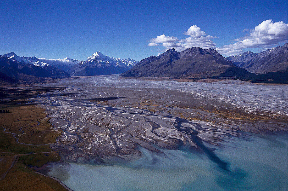 Aerial Photo, Lake Pukaki, Mount Cook, - South Island New Zealand