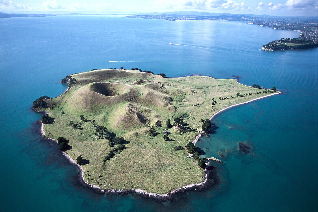 Aerial Photo, Volcanic Insel Hauraki Gulf, New Zealand