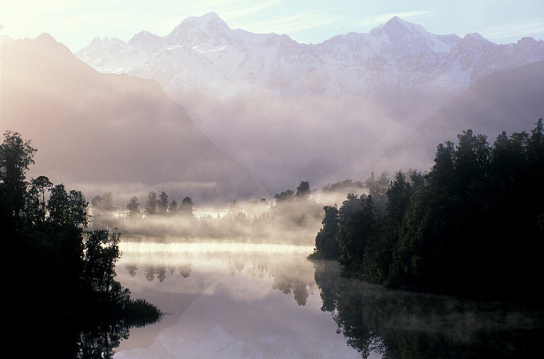 Mount Tasman and Mount Cook, Southern Alps, South Island New Zealand