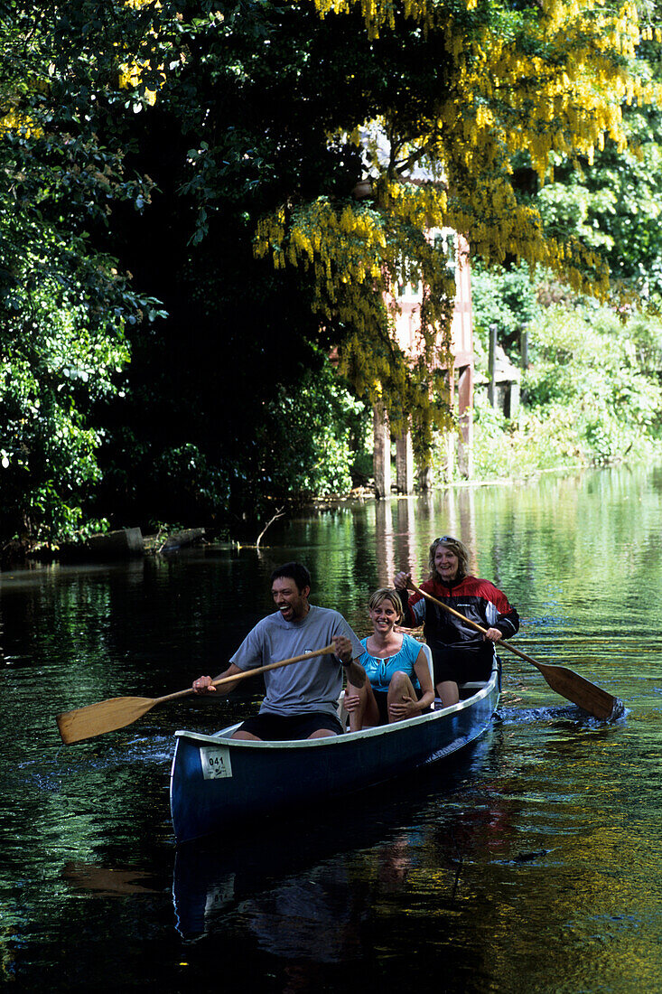 Canoe on Odense River, Paddling through the Park, Odense, Funen, Denmark