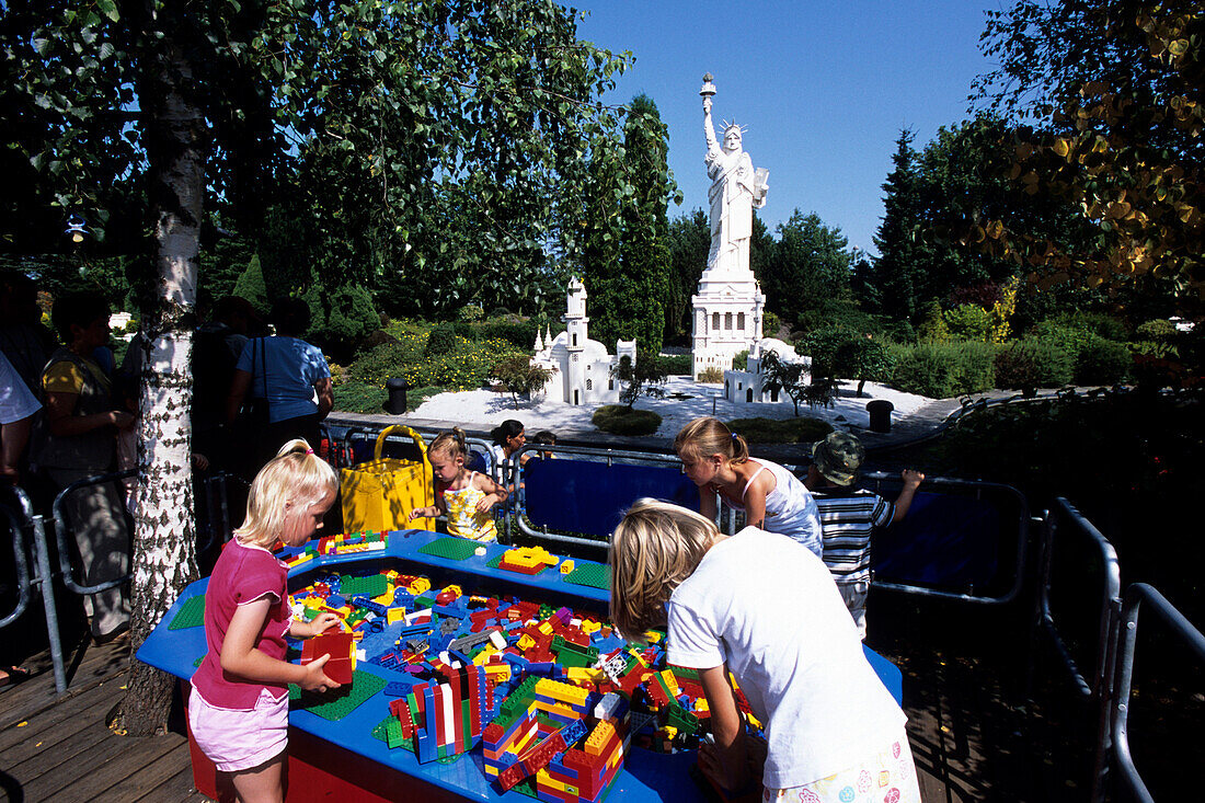 Children Playing with Lego, Legoland, Billund, Central Jutland, Denmark