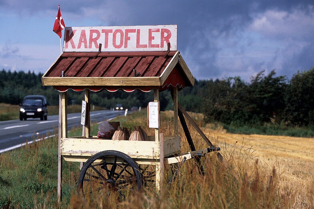 Roadside Potato Stand, Morup Mølle, North Jutland, Denmark